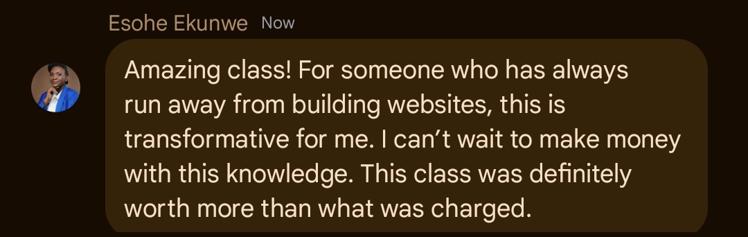 Esohe Ekunwe testimonial